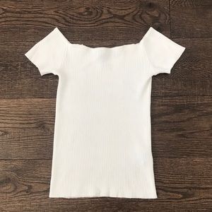 F21 RIBBED OFF THE SHOULDER TOP